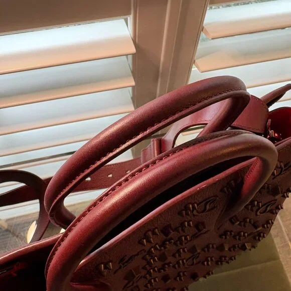 Christian Louboutin Paloma Studded Medium Bag Bordeaux Excellent Condition - Picture 7 of 14